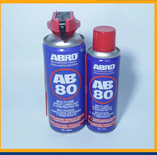 Lubricante multiusos en aerosol AB-80 de ABRO mostrado en el catálogo.
